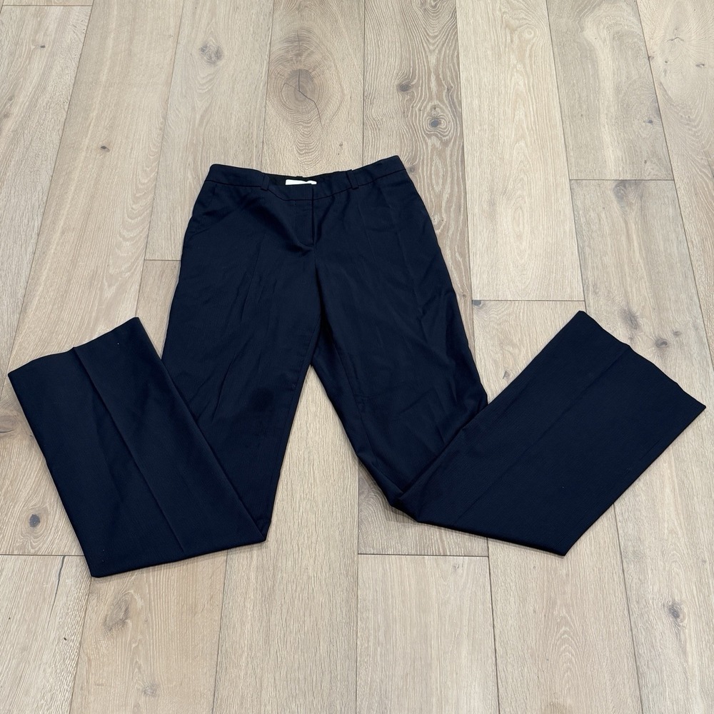 BOSS Hugo Boss Woman Navy Micro Pinstripe Bootcut Dress Pants Size 6 Corp core